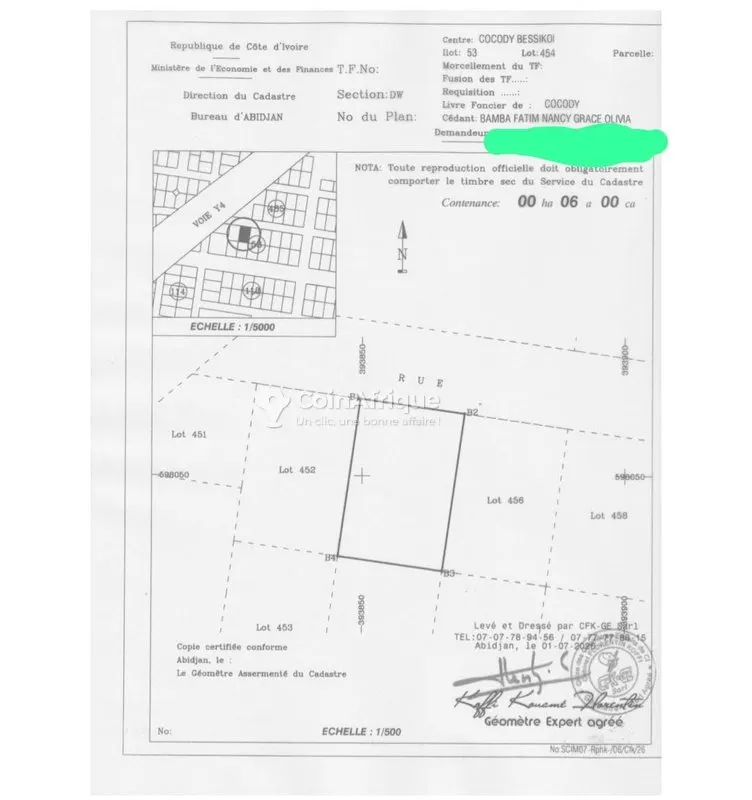 Terrain 600 m² — Angré Bessikoi